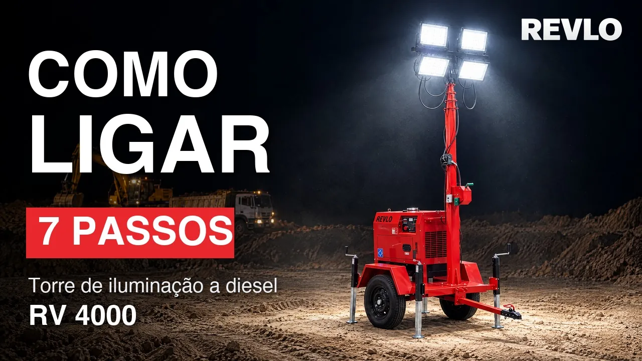 Capa do vídeo: RV 4000 acesa à noite num canteiro de obras