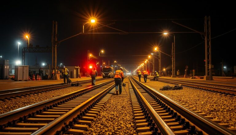iluminação em ferrovias